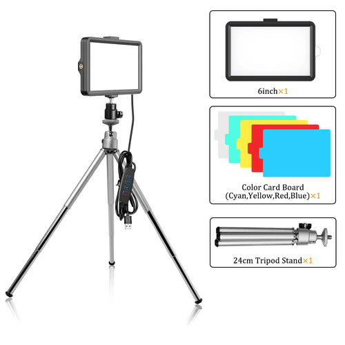 6 inch LED Photography Video Light Panel RGB Filters Lighting Photo