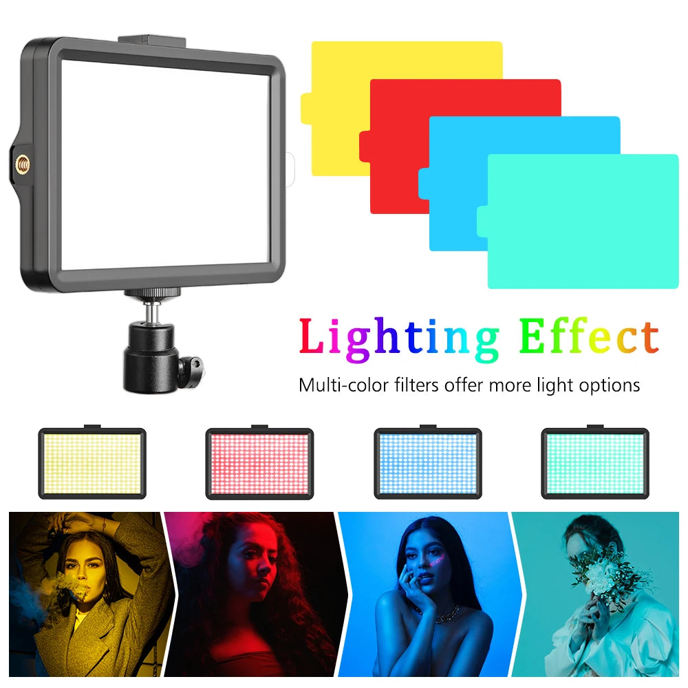 6 inch LED Photography Video Light Panel RGB Filters Lighting Photo