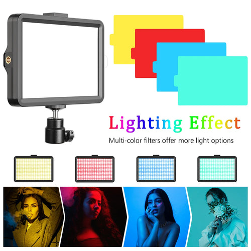 6 inch LED Photography Video Light Panel RGB Filters Lighting Photo