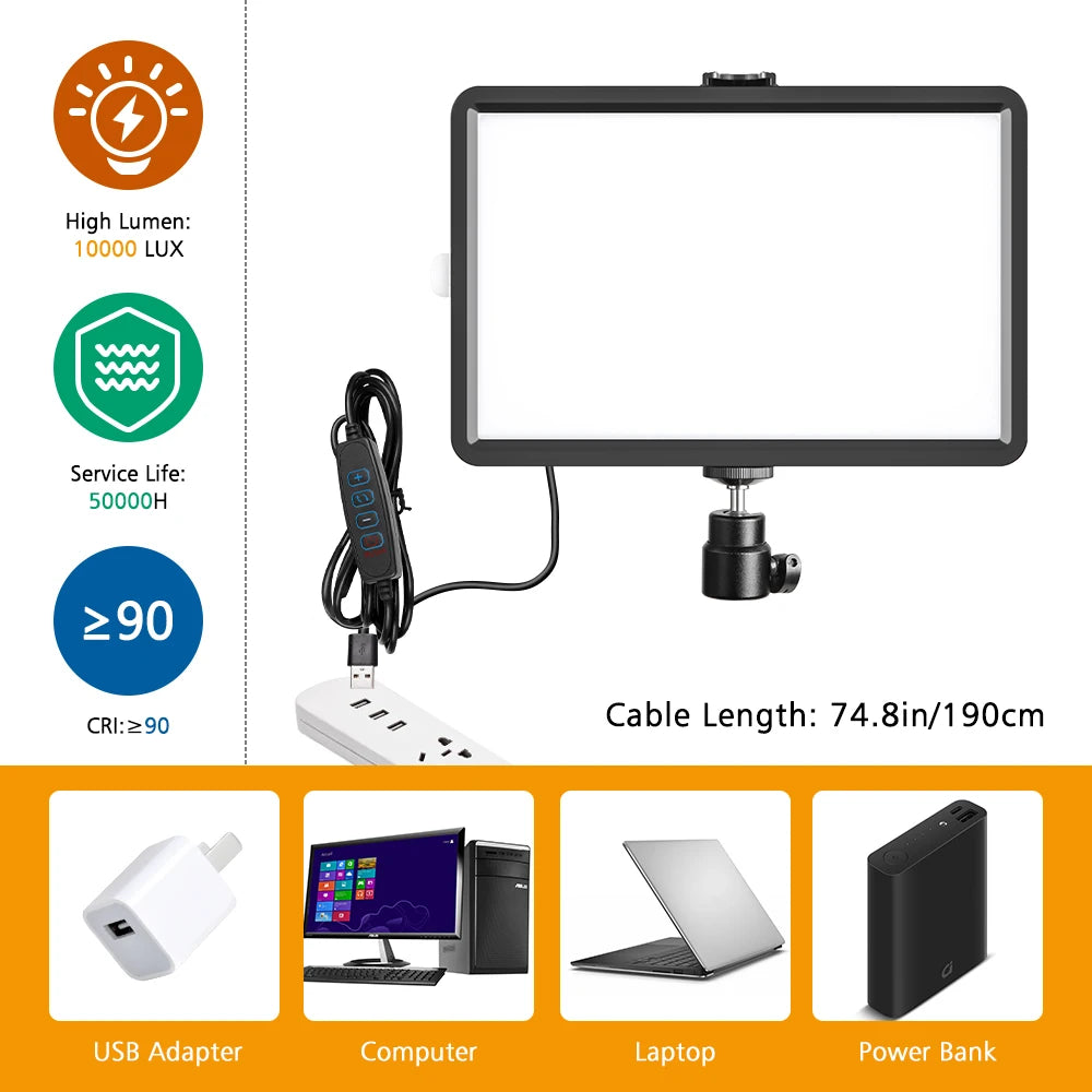 6 inch LED Photography Video Light Panel RGB Filters Lighting Photo