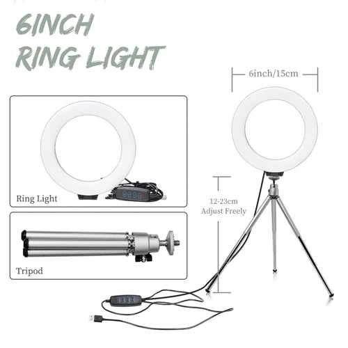 6 inch LED Photography Video Light Panel RGB Filters Lighting Photo