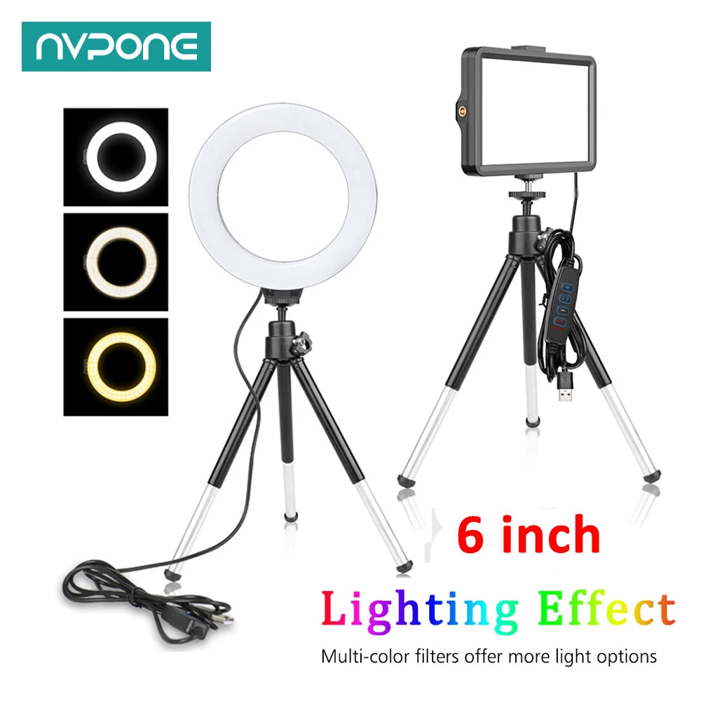 6 inch LED Photography Video Light Panel RGB Filters Lighting Photo